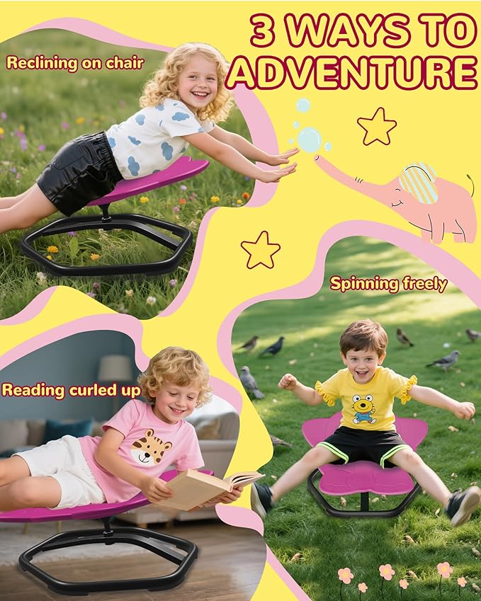 21" L × 19" W Spinning Chair for Autistic Kids, Sensory Toys for Kids - Image 4