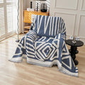STACYPIK Reversible Boho Blue Beige Couch Cover by STACYPIK