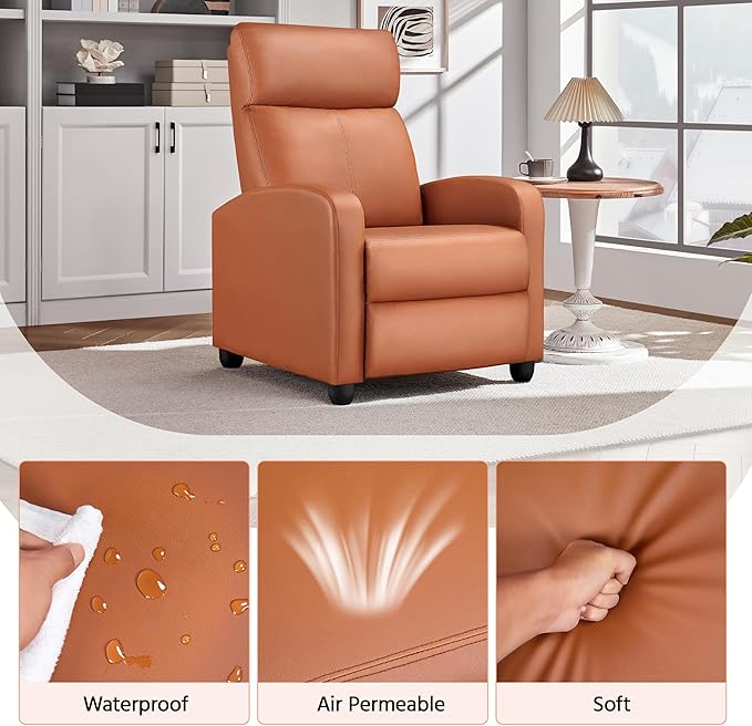 Yaheetech Recliner Chair PU Leather Recliner Sofa Home Theater Seating - Image 9