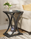 End Table with Charging Station, 2-Tier Modern Side Table, Nightstand with by Choezon