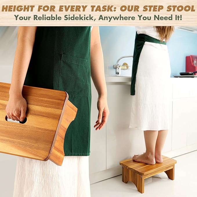 Wooden Step Stool, 6.5'' One Step Stool - Image 6