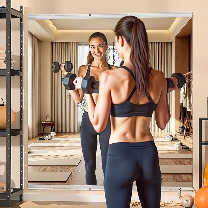 Hasipu Home Gym Mirror, 55.1" x 23.6" x 2 PCS Frameless Wall Mounted Mirrors - Image 6