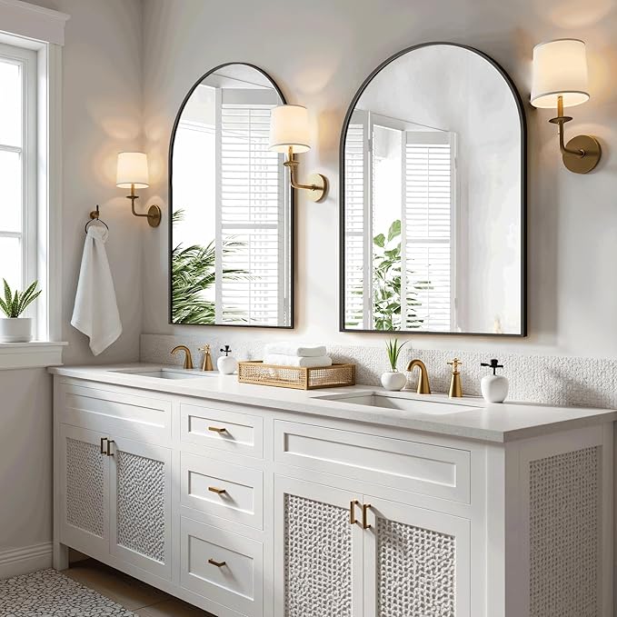 Arched Bathroom Mirror for Wall, Mirror for Vanity, Metal Frame - Image 3
