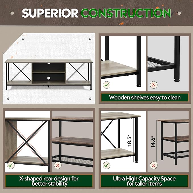 WLIVE TV Stand for 70 Inch TV, Entertainment Center - Image 3