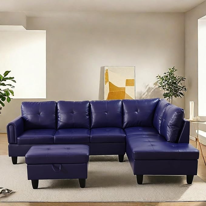 NAYSAYE Sectional Couch with Ottoman Storage, L Shaped Couch Sofa Furniture Sets - Image 4