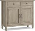 SIMPLIHOME Connaught 40-inch Wide Solid Wood Storage Cabinet in Distressed Grey by SimpliHome