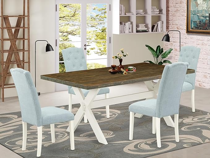 East West Furniture X077CE215-5 5 Piece Dining Table Set - Image 2