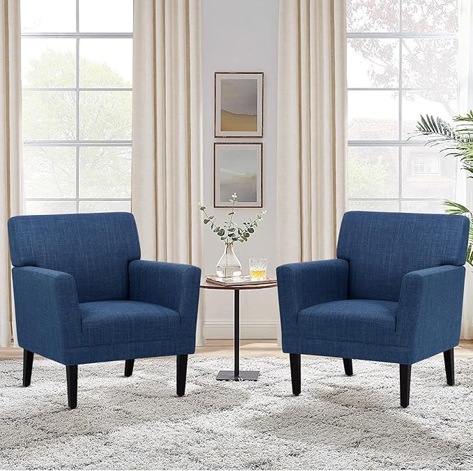 COLAMY Accent Chair Set of 2 for Living Room, Modern Upholstered Fabric Accent by COLAMYINC