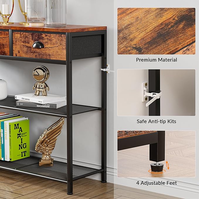 Furologee Entryway Table, Industrial Entry Way Table - Image 6