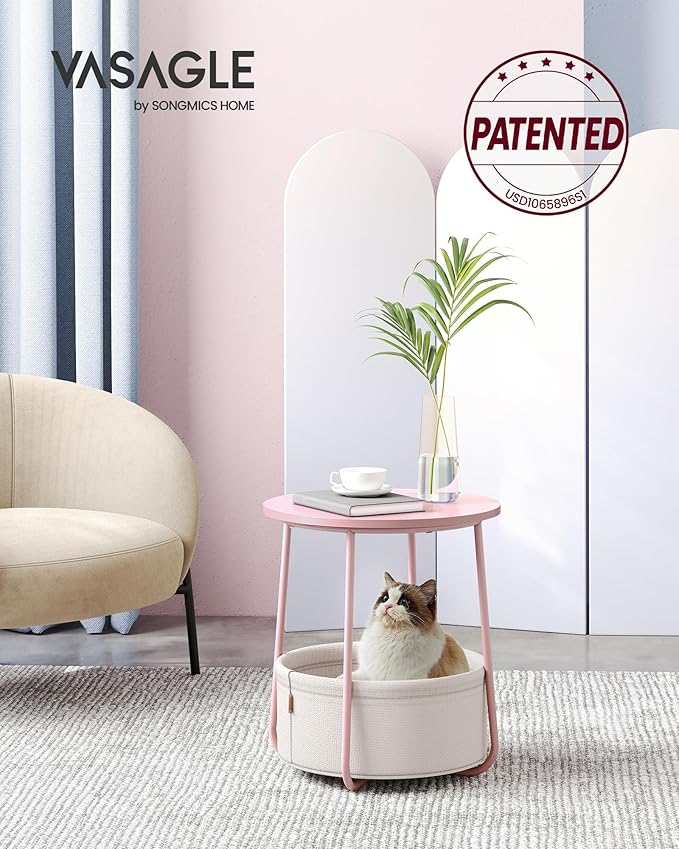 VASAGLE Small Round Side End Table, Modern Nightstand - Image 3