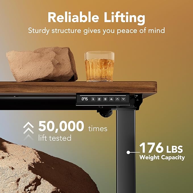 HUANUO 43 x 24 inch Electric Standing Desk Adjustable Height, 4 Memory Height - Image 3