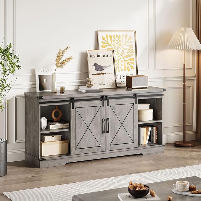 CABIHOME Farmhouse TV Stand and Entertainment Center - Image 8