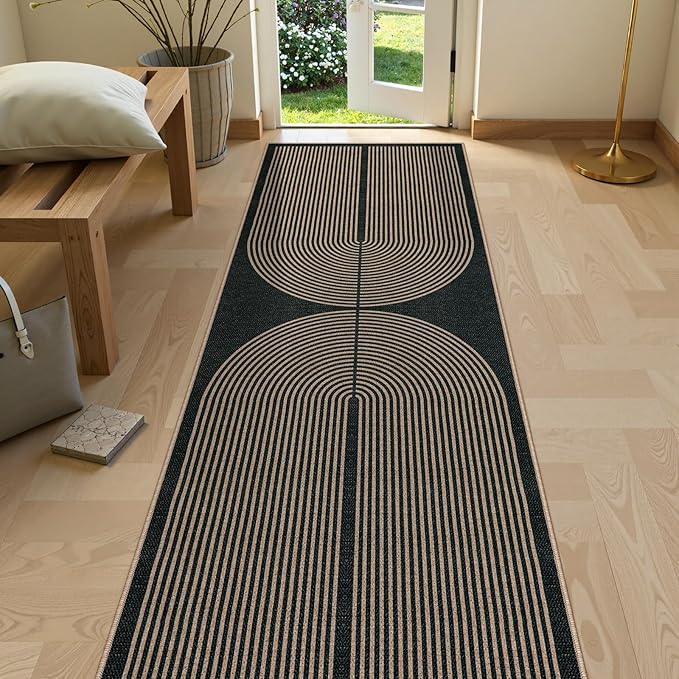 Lahome Modern Rainbow Kitchen Runner Rug, 2x8 Easy Jute Rug Runners by Lahome