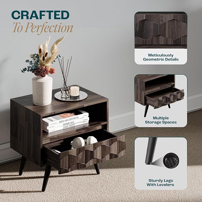 Bme Georgina Solid Wood Nightstand - Image 5