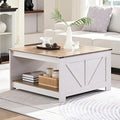 Farmhouse Coffee Table for Living Room, Wood Square Coffee Tables, 31.5" D x by Unknown