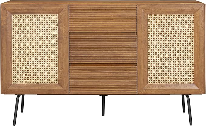 NTC MOSSIC Sideboard with 2 Doors and 3 Drawers, Buffet Cabinet with Natural - Image 3