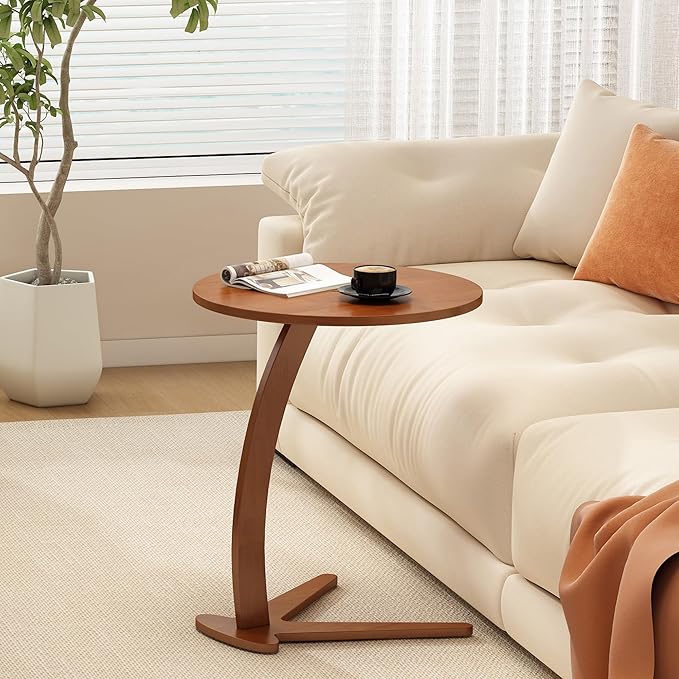 Wood Round Side Table: 17 '' Modern C Shaped End Table Nightstand by fuyao%E5%93%81%E7%89%8C%E6%97%97%E8%88%B0%E5%BA%97