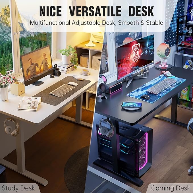 Veken 55 Inch Large Electric Standing Desk, 4 Memory Heights Adjustable - Image 9