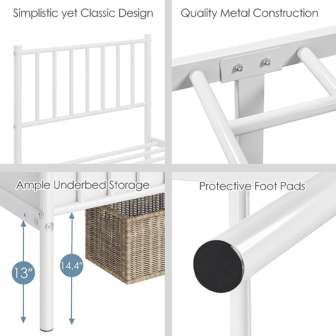 Yaheetech Twin Size Bed Frame Metal Platform Mattress Foundation - Image 5