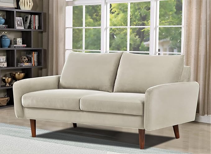 Container Furniture Direct Kent Velvet Loveseat Sofa - Image 6
