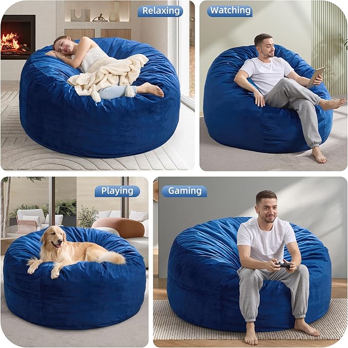Hobestluk 5FT Bean Bag Chair Giant Bean Bag Chairs - Image 5