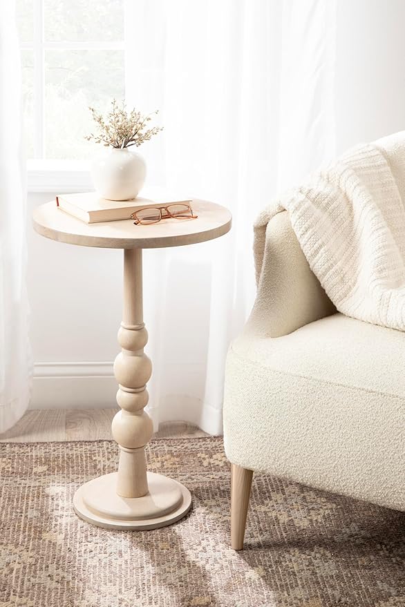 Kate and Laurel Wegner Traditional Wooden Round Side Table, 16 x 26, Elegant - Image 2