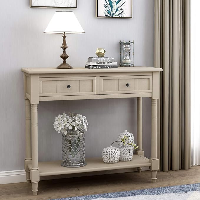Bellemave Console Table with Drawers, Retro Entryway Table with 2 Drawers and - Image 7