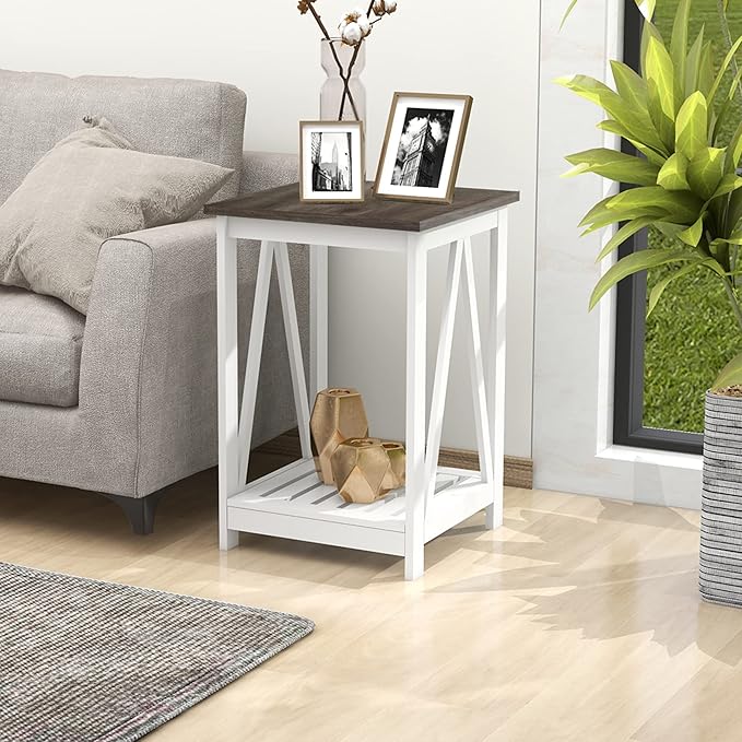 Farmhouse Square End Table, Accent Side Table - Image 8
