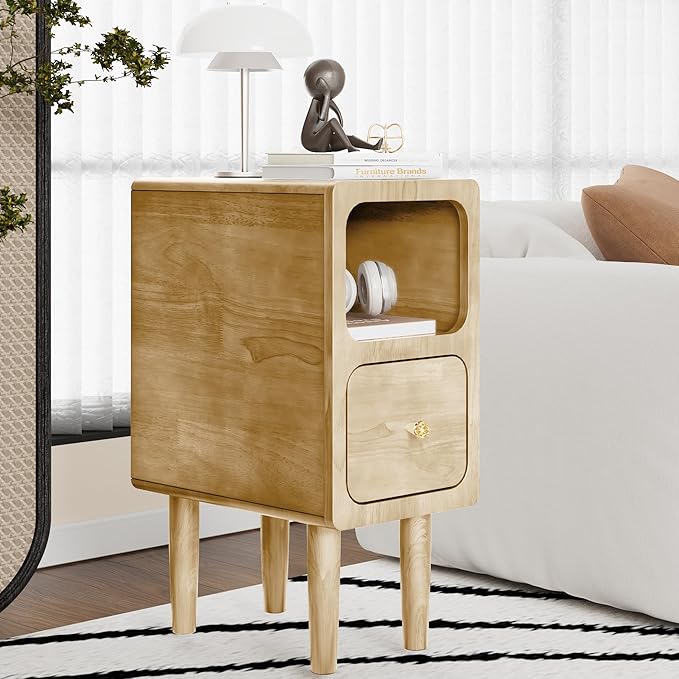 Narrow Nightstand, Solid Wood Night Stand - Image 8