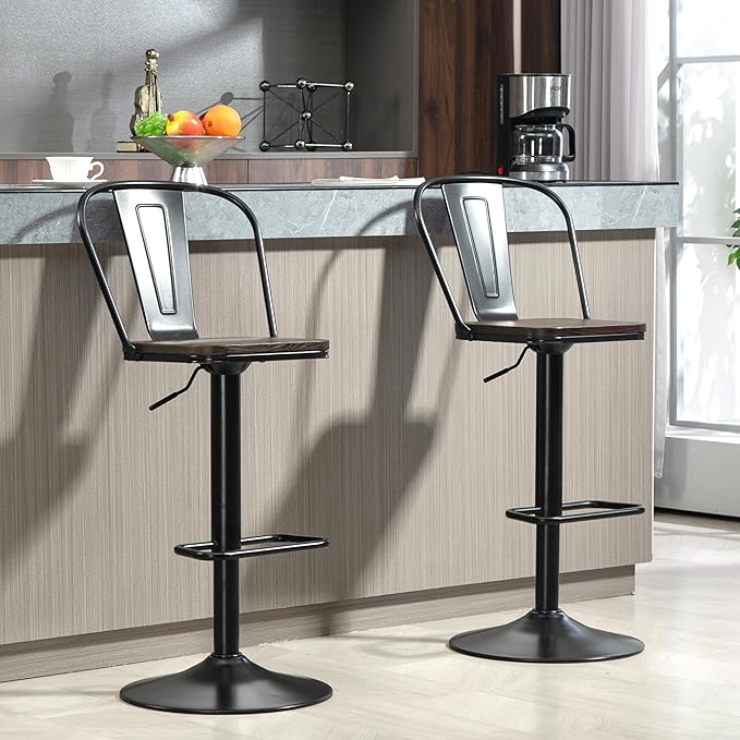 Finnhomy Bar Stools Set of 2 Counter Height, Swivel Barstools - Image 2