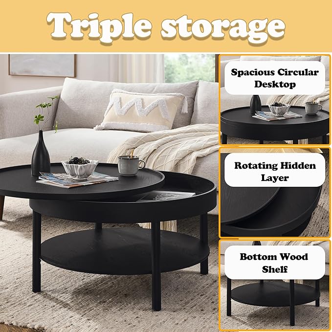 Circular Coffee Table, Living Room Table - Image 6