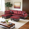 L Shaped Couch Modern Sectional Couch Upholstered Flannel Fabric 3 Pieces Sofas by LynginsCreativeLife