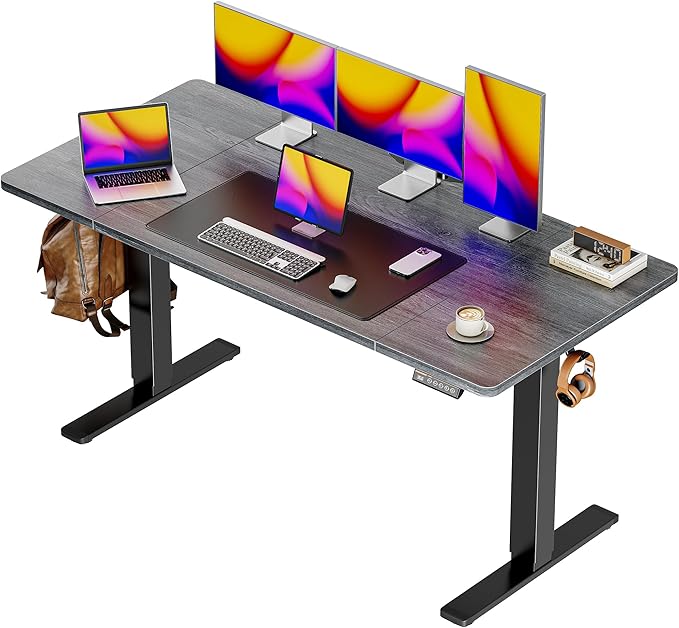 Huuger 55 x 28 Large Electric Standing Desk, Height Adjustable Desk, 27.6" Deep by Huuger