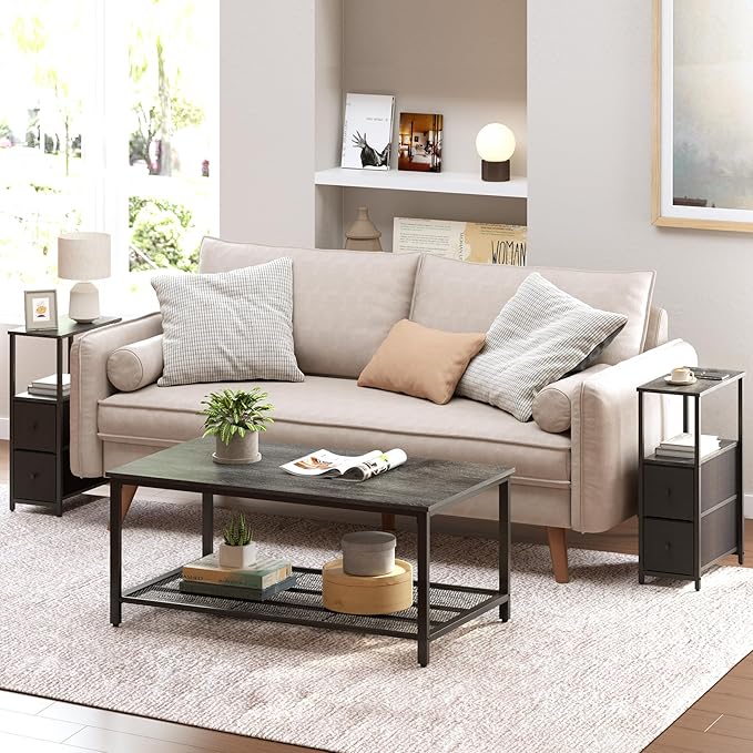 TUTOTAK Small Narrow End Table, Side Table, Nightstand - Image 2