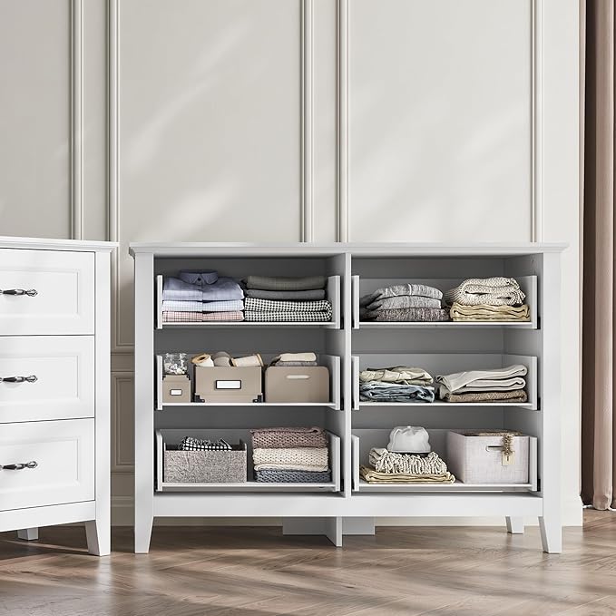 LINSY HOME 6 Drawers Dresser for Bedroom, Modern Farmhouse Dresser TV Stand - Image 4