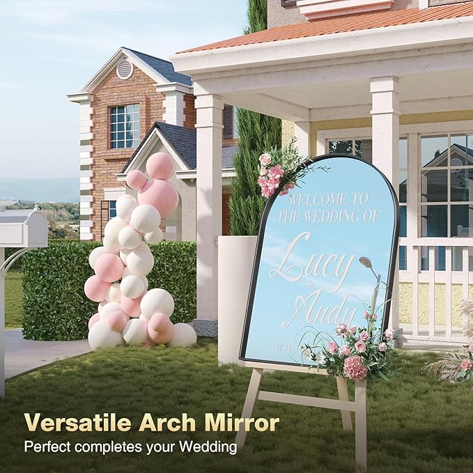 Brightify Arched Mirror, Arched Wall Mirror, 24 x 42 Inch Black Arch Mirror - Image 3