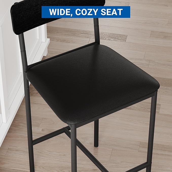 GarveeHome Bar Stools Set of 4, Upholstered Counter Height Bar Stools - Image 5