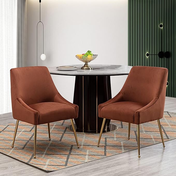 Modern Velvet Dining Chairs Set of 4, Contemporary Upholstered Furniture - Image 2