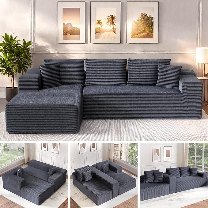 Cloud Sectional Couch, 104”L-Shape Large Oversized Sofa by FONTOI