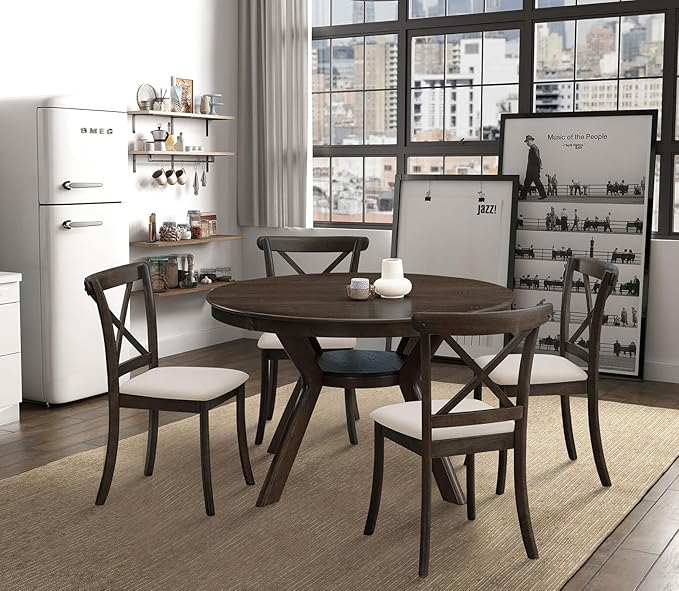 Wooden Dining Chairs Set of 2, Kitchen Chairs Upholstered Dining Chair - Image 4