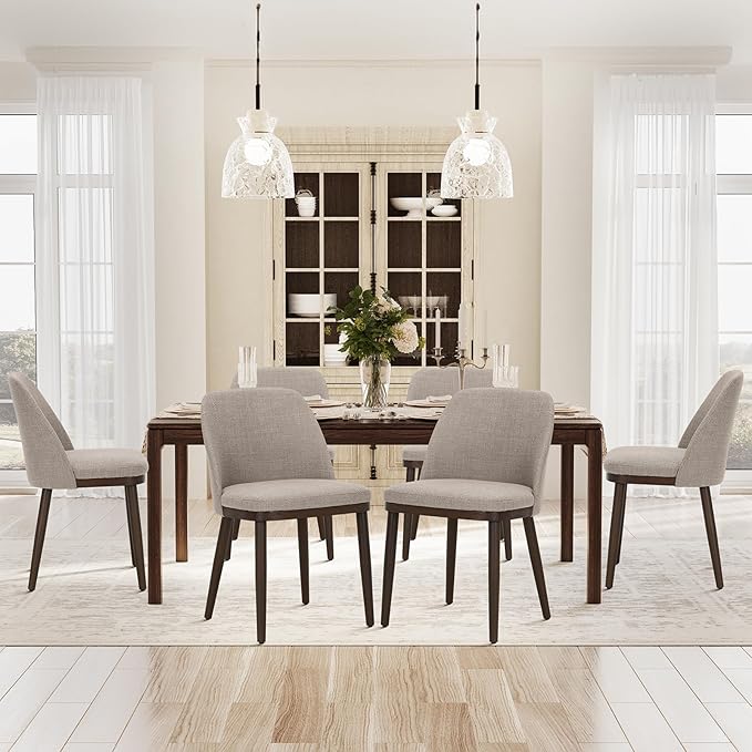 COLAMY Upholstered Dining Chairs Set of 6, Modern Kitchen Chairs - Image 2