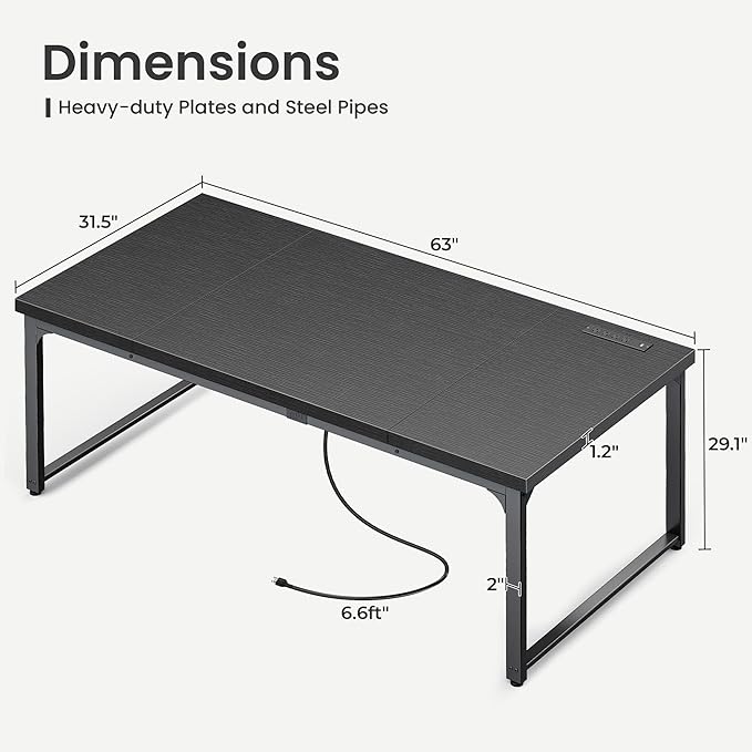 Huuger 63 x 31.5 inch Desk - Image 3