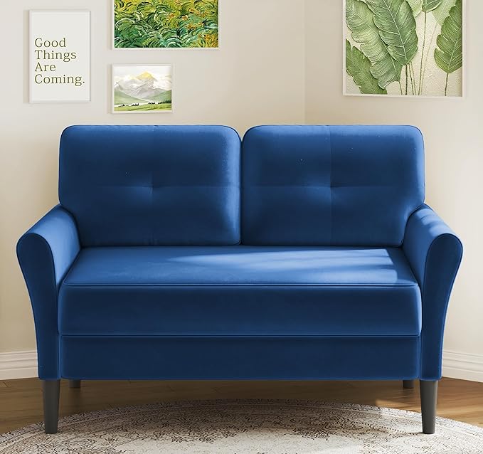 Small Sofa Couch, Soft Velvet Love Seat Couches, Small Couch by Kidirect