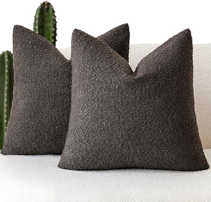 Foindtower Set of 2, Decorative Textured Boucle Throw Pillow Covers Accent by Foindtower