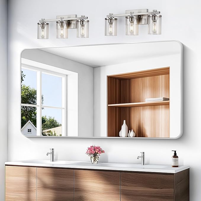 BONEWEI Silver Bathroom Mirror, 60x36 inch Wall Mirror - Image 2