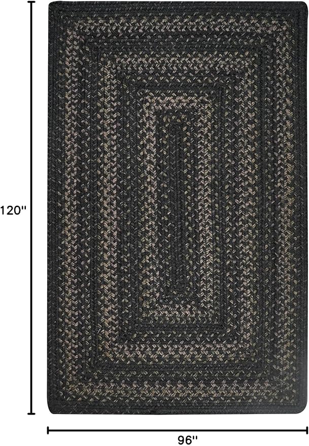 Homespice Jet Black Jute Rug 8x10' – Primitive Braided Rugs - Image 2