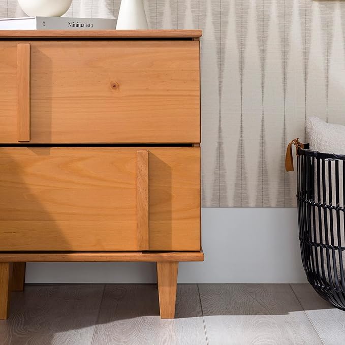 Walker Edison Sprague Contemporary Detailed Drawer Solid Wood Nightstand - Image 5