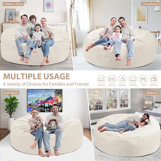 6FT Bean Bag Chair, Large Bean Bag Chairs - Image 5