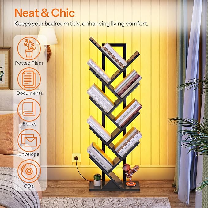 HOOBRO Tree Bookshelf, 9-Tier Tree Bookshelf - Image 6