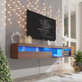 Floating TV Stand with Led Lights, 71 inch Wall Mounted TV Shelf with Power by ANTISTA-10YEARSFURNITURE